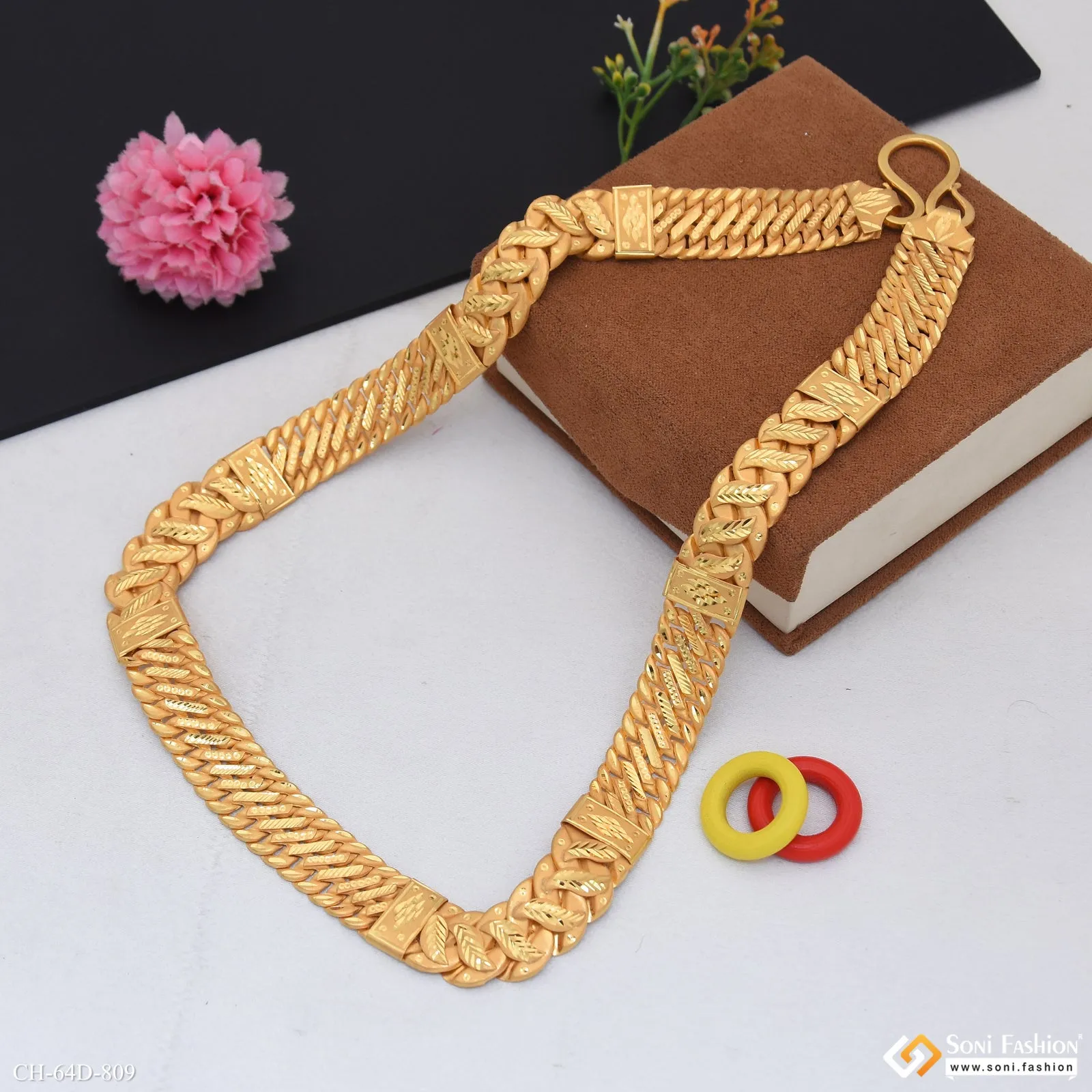 1 Gram Gold Plated Excellent Design Pokal Chain for Men - Style D809