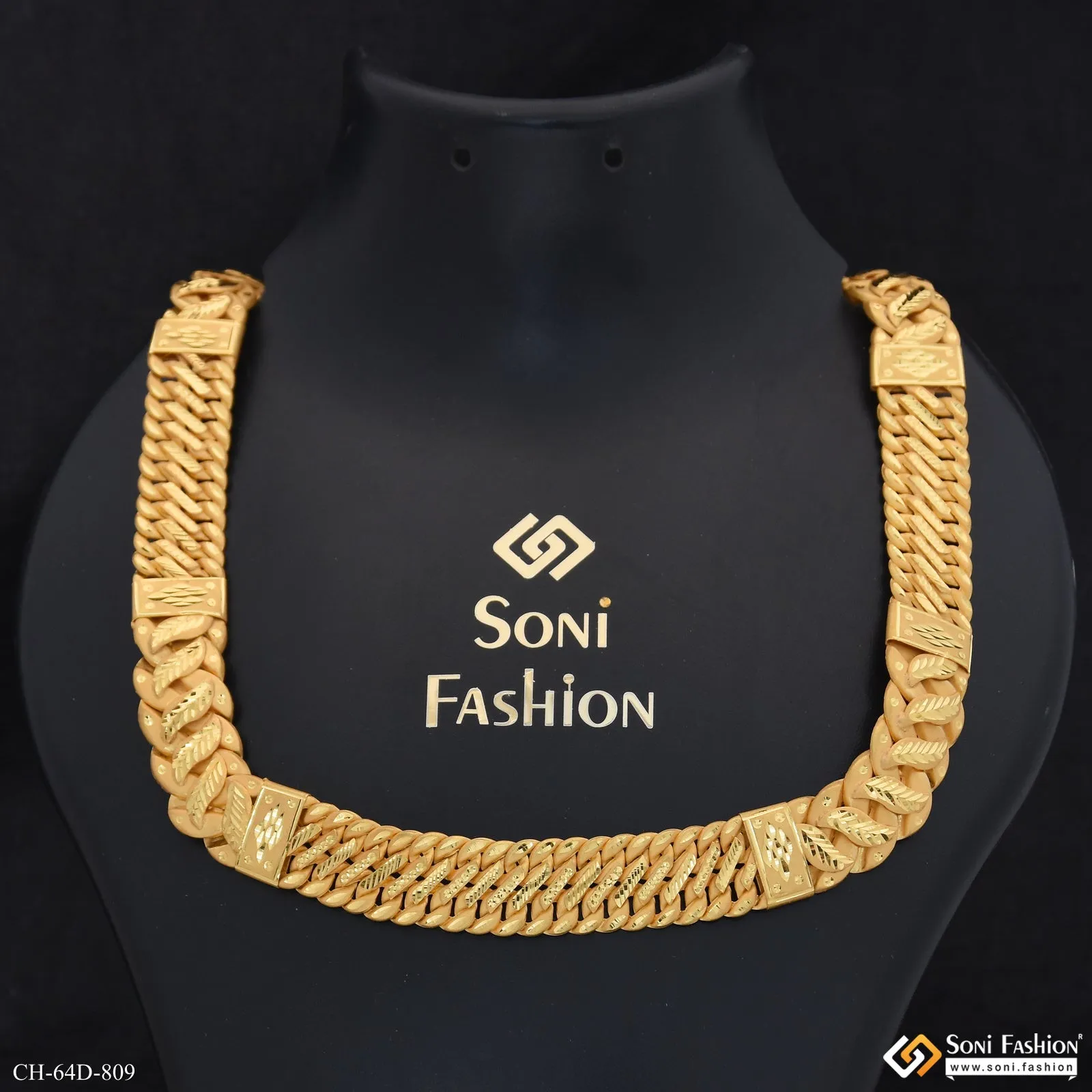 1 Gram Gold Plated Excellent Design Pokal Chain for Men - Style D809