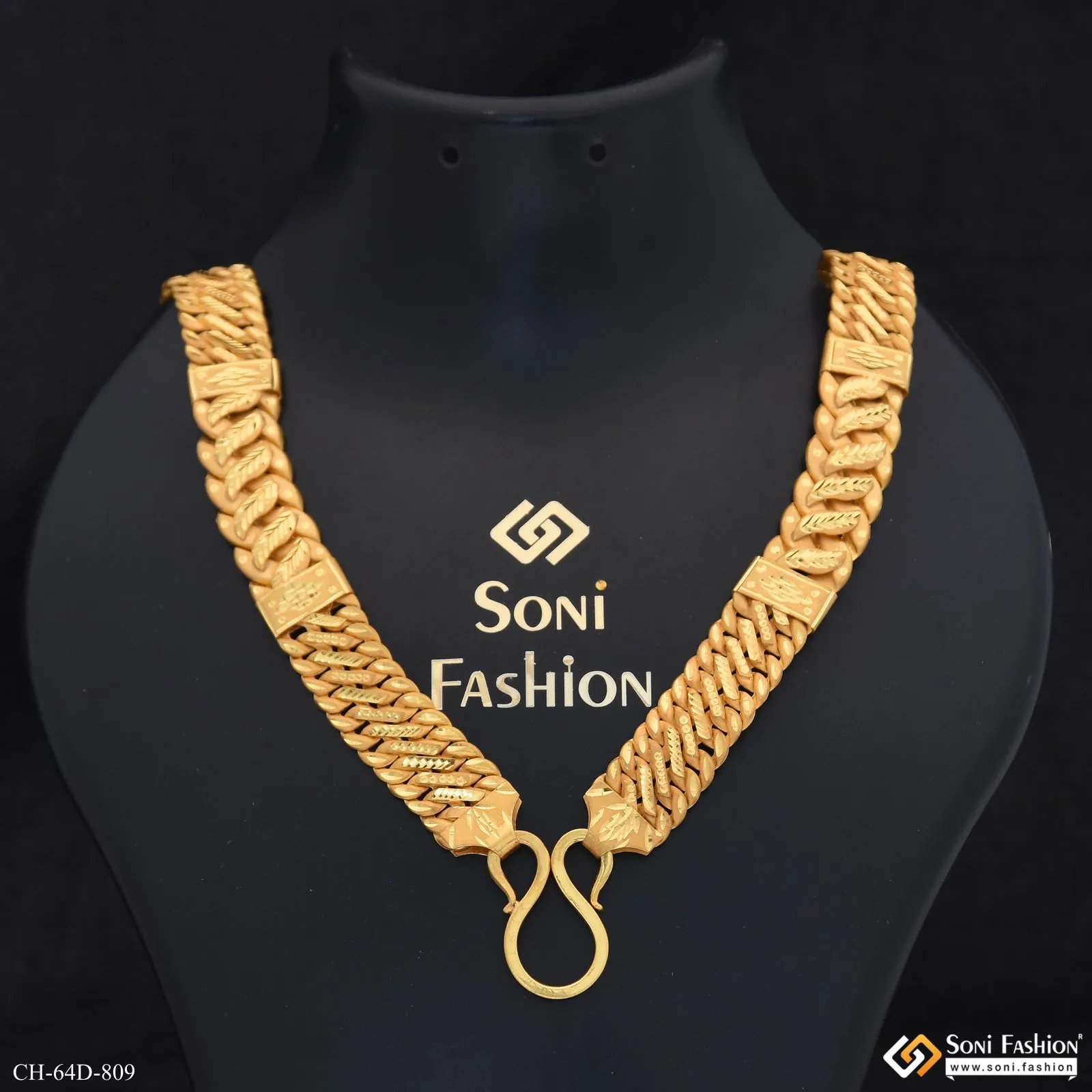 1 Gram Gold Plated Excellent Design Pokal Chain for Men - Style D809