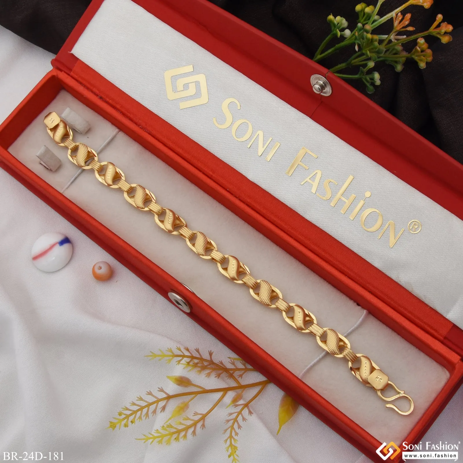 1 Gram Gold Plated Extraordinary Design Kohli Bracelet for Men - Style D181