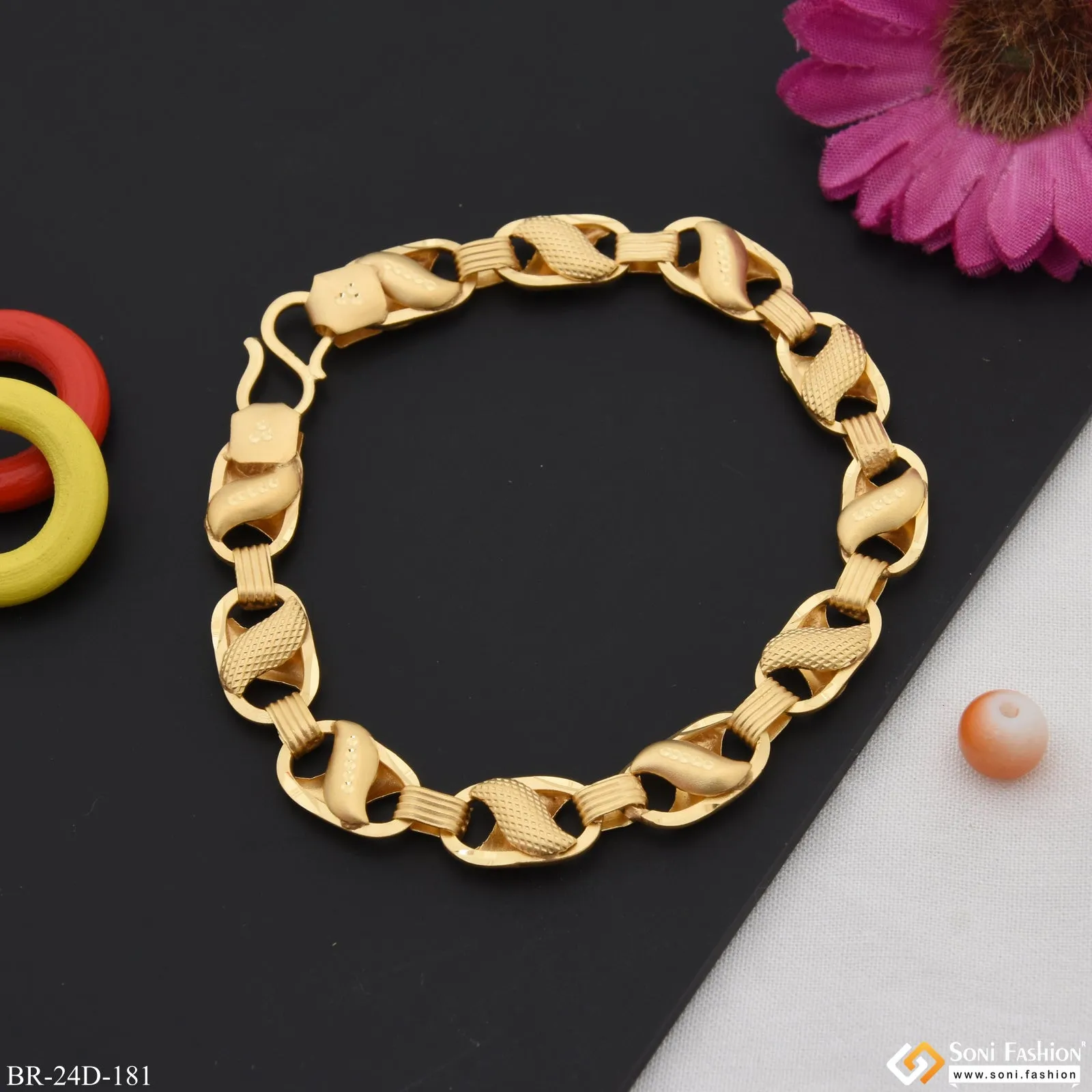 1 Gram Gold Plated Extraordinary Design Kohli Bracelet for Men - Style D181