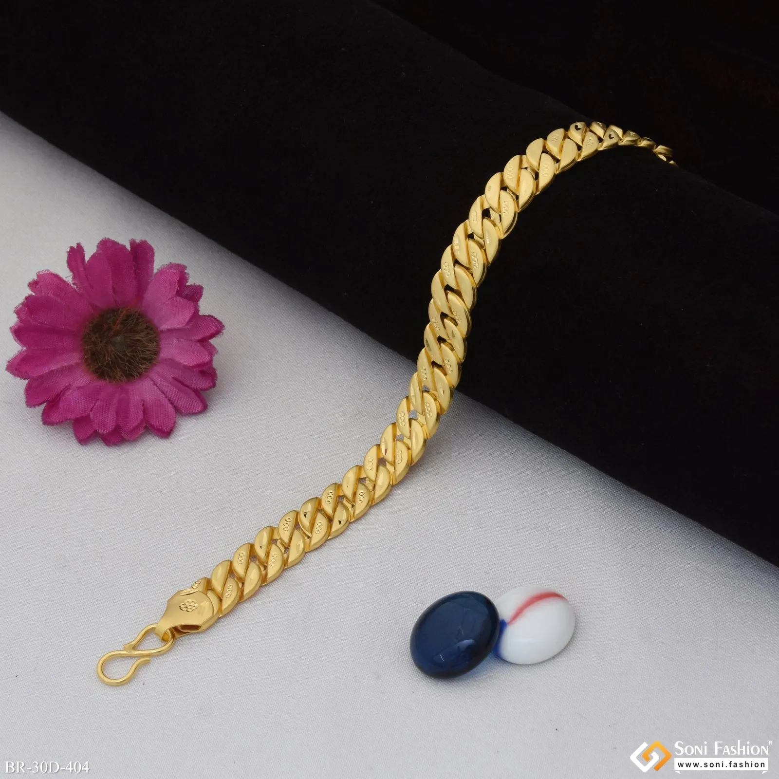 1 Gram Gold Plated Gorgeous Design Pokal Bracelet for Men - Style D404