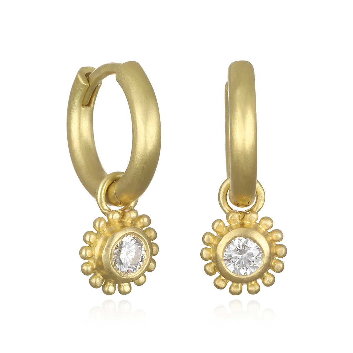18 Karat Gold Hinged Hoops - Small