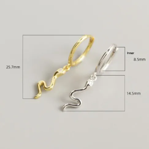 18K Gold-Filled Snake Huggie Hoop