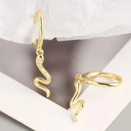18K Gold-Filled Snake Huggie Hoop
