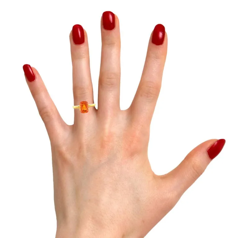 5.24 Carat Cushion Spessartite Mandarin Garnet Loose Unset Ring Pendant Gemstone