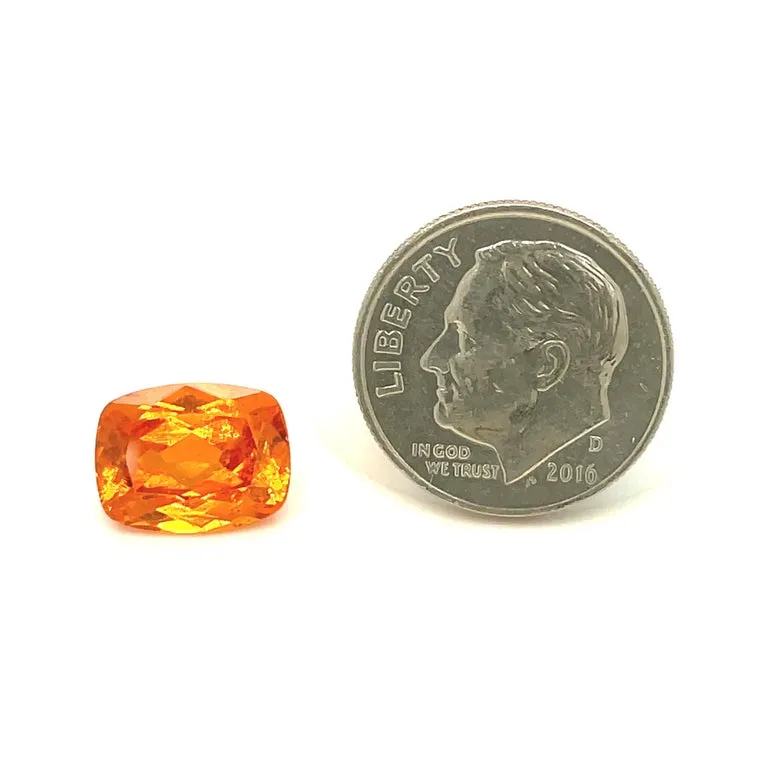5.24 Carat Cushion Spessartite Mandarin Garnet Loose Unset Ring Pendant Gemstone