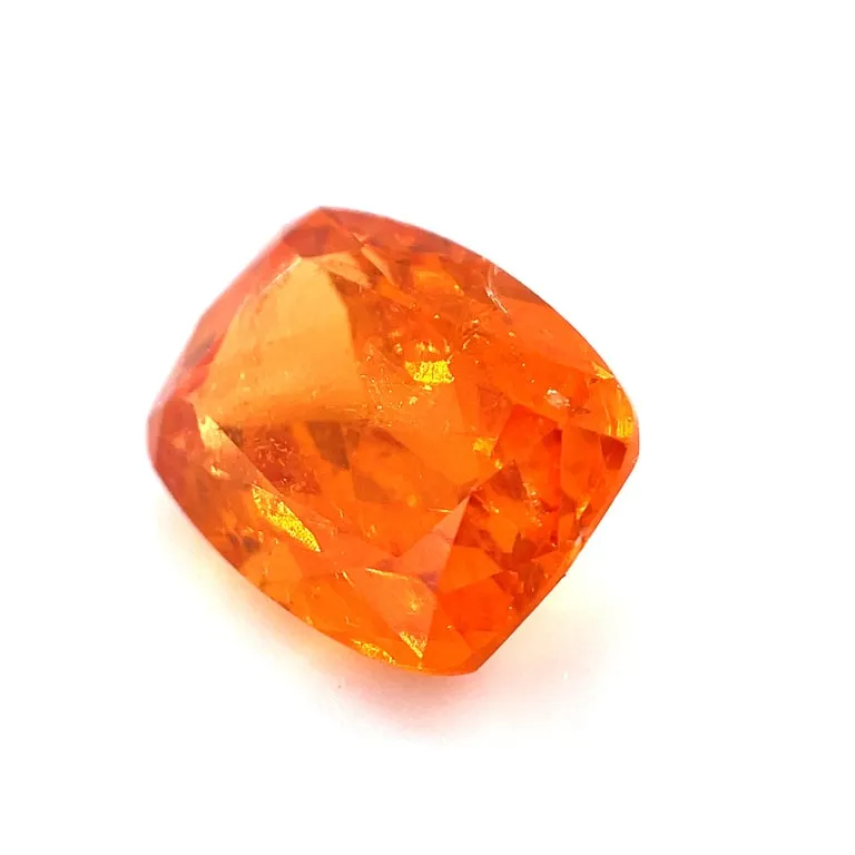 5.24 Carat Cushion Spessartite Mandarin Garnet Loose Unset Ring Pendant Gemstone