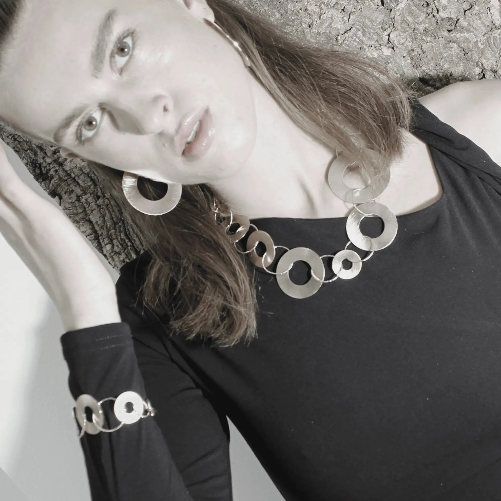 Alaya Chunky Hoop Silver Plating