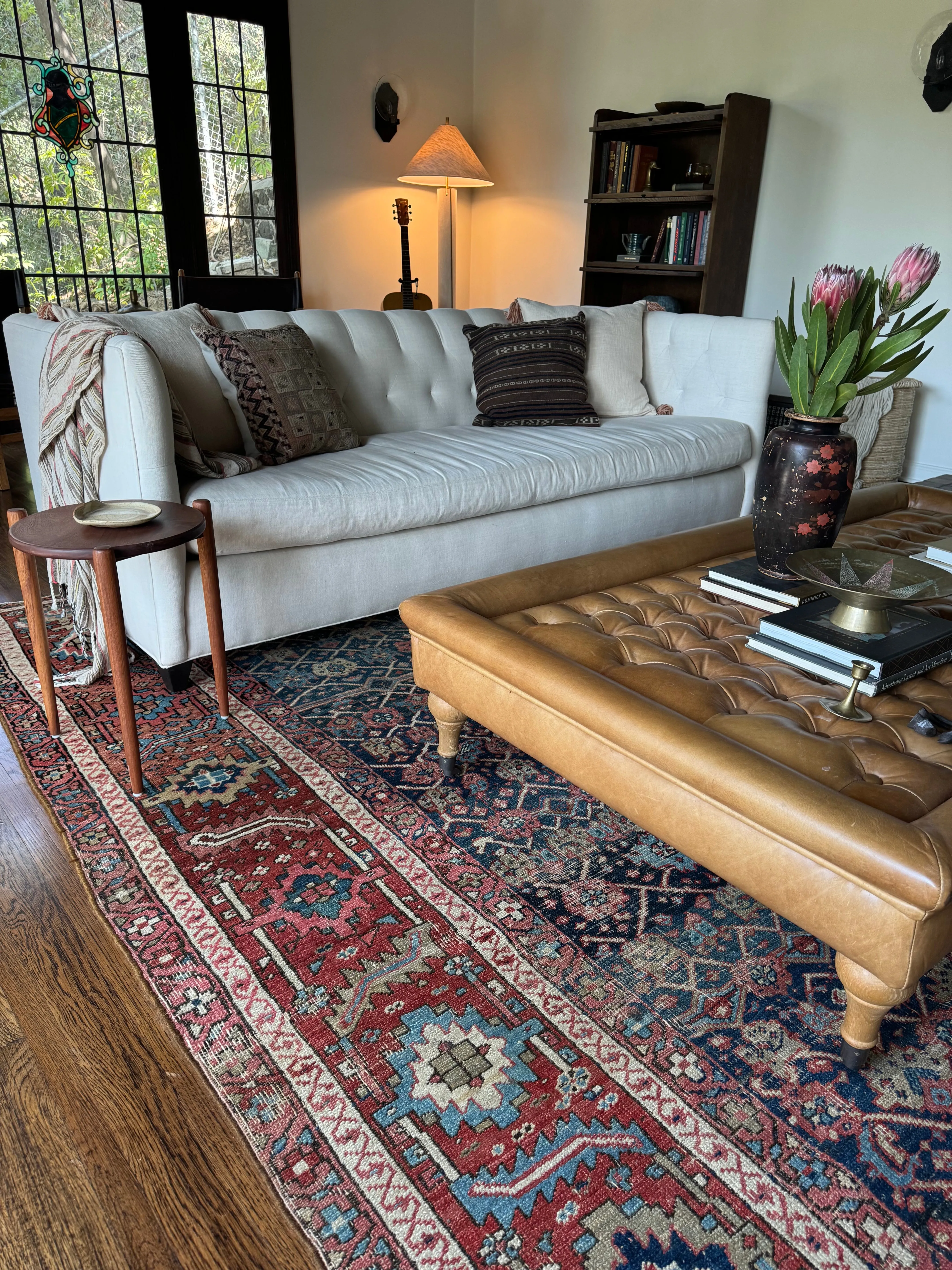 Antique Persian Heriz Rug / 9'5 x 12'7 Rug #2812