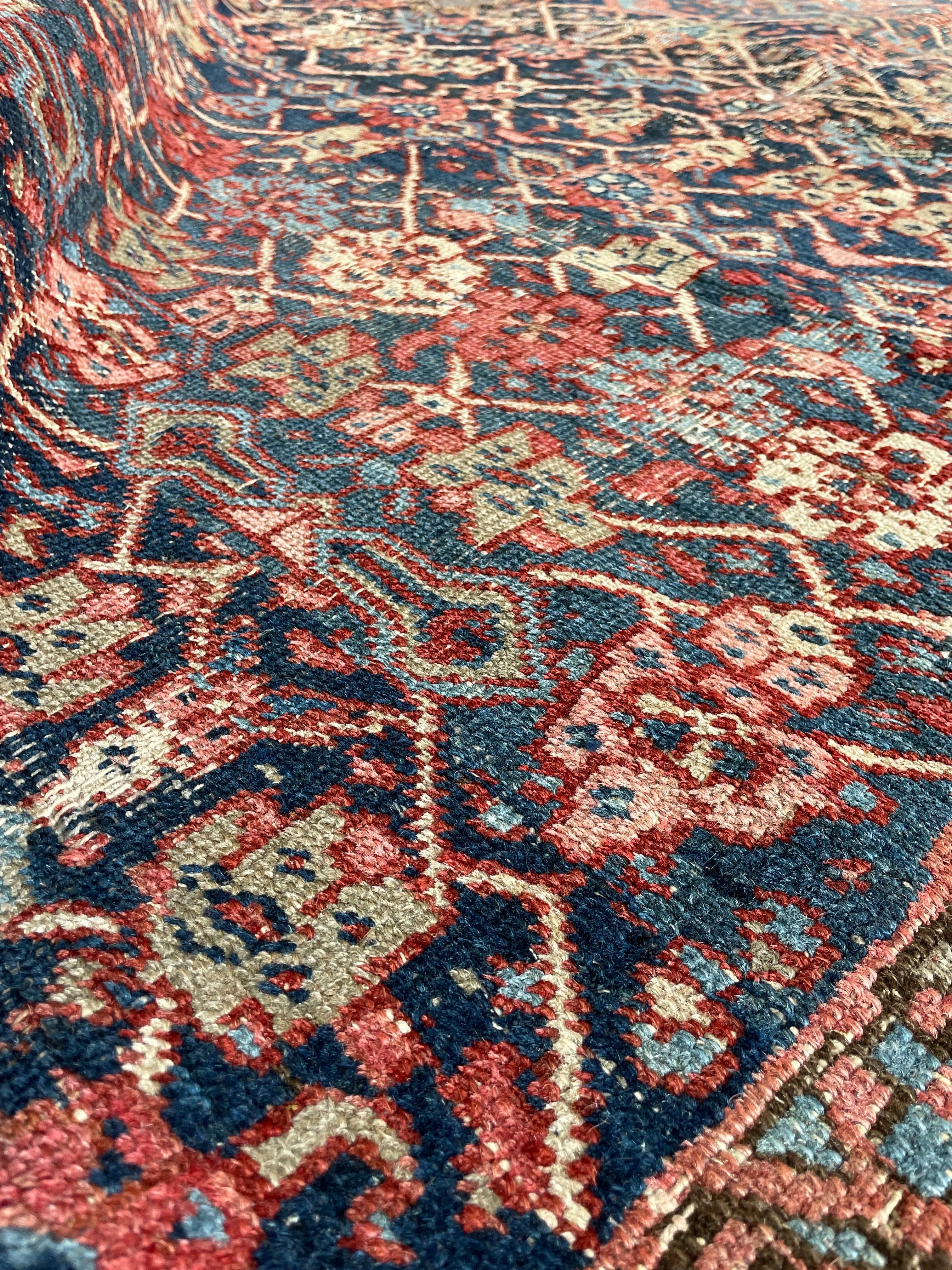 Antique Persian Heriz Rug / 9'5 x 12'7 Rug #2812