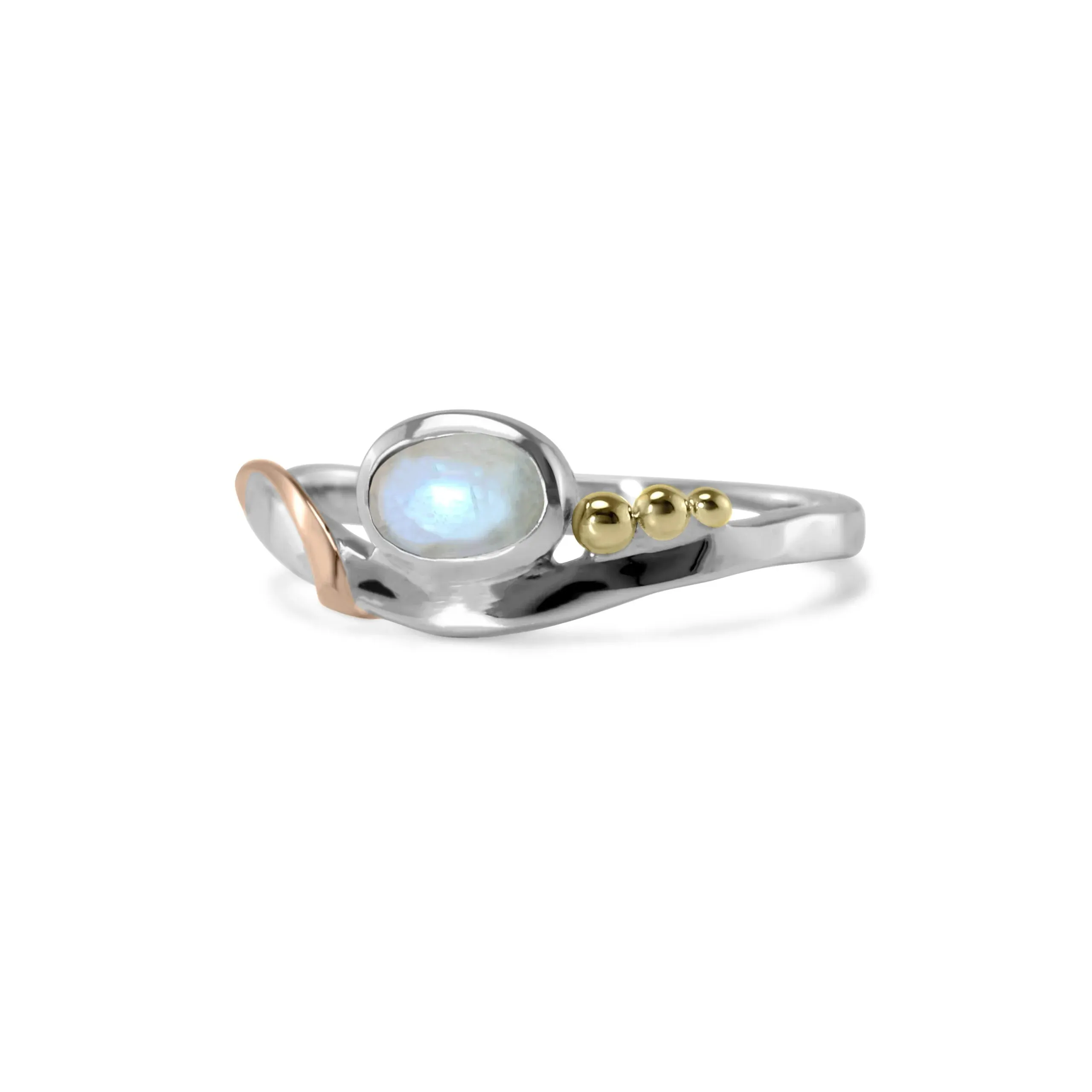 Banyan Oval Oval Moonstone Ring with Gold Fill Wire