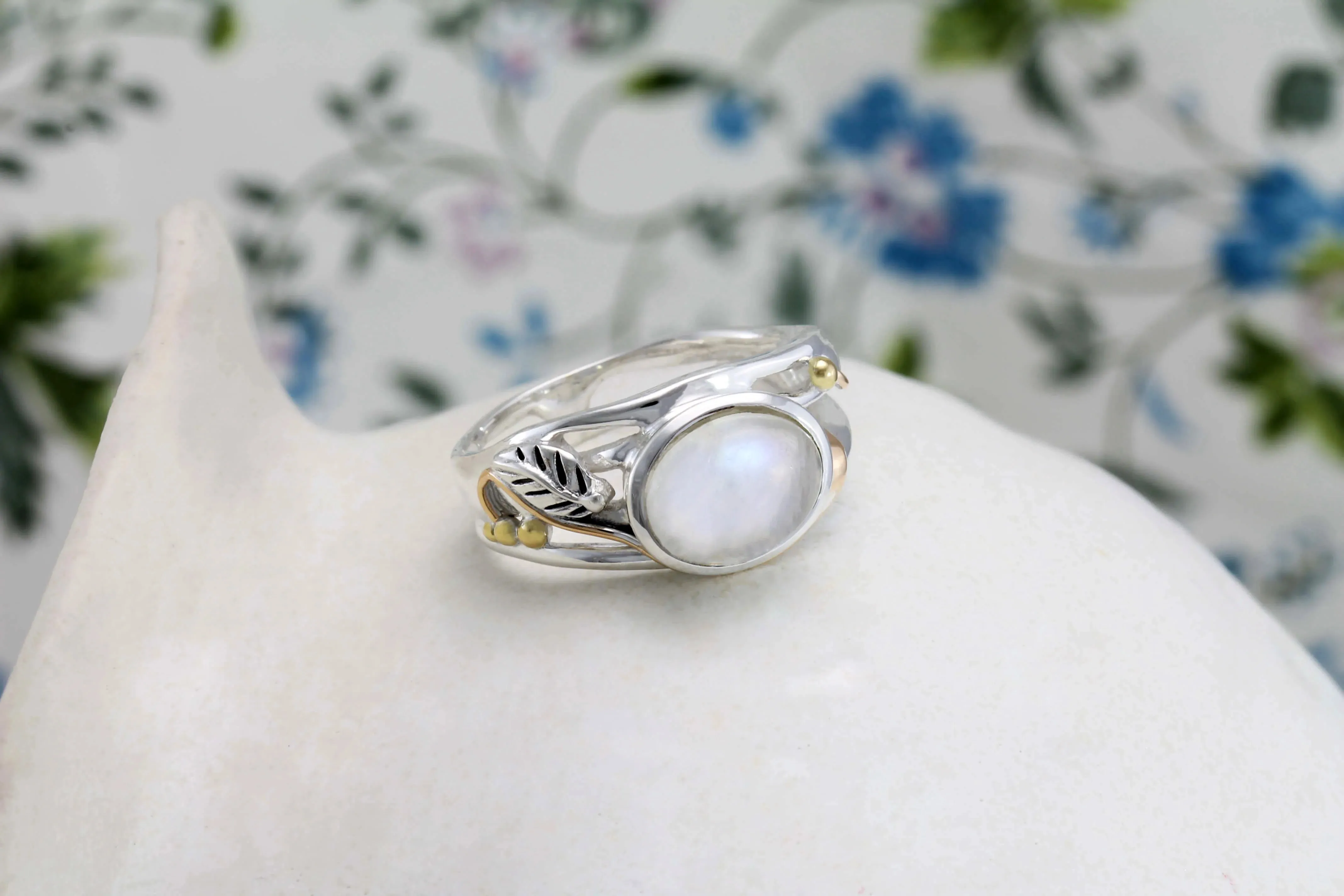 Banyan Silver Rainbow Moonstone Ring