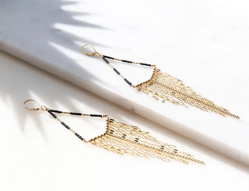 Beaded V fringe