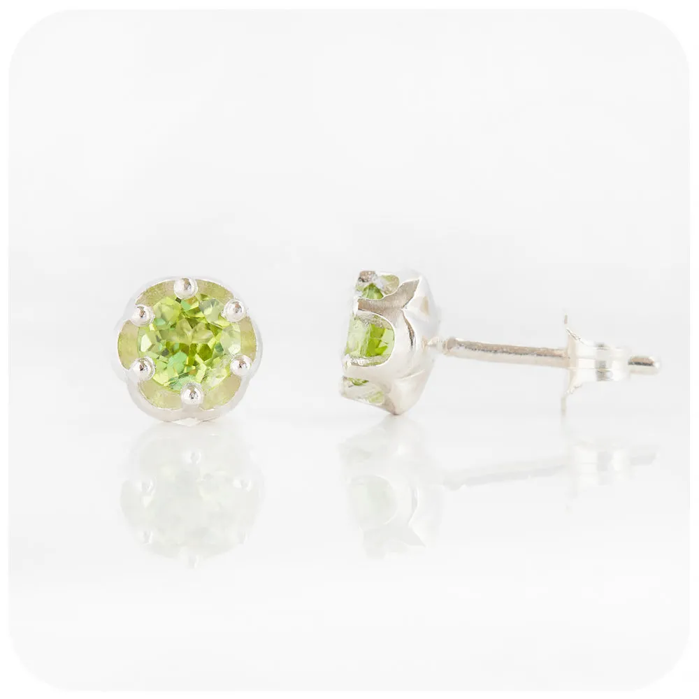 Bella, a Peridot Stud Earring