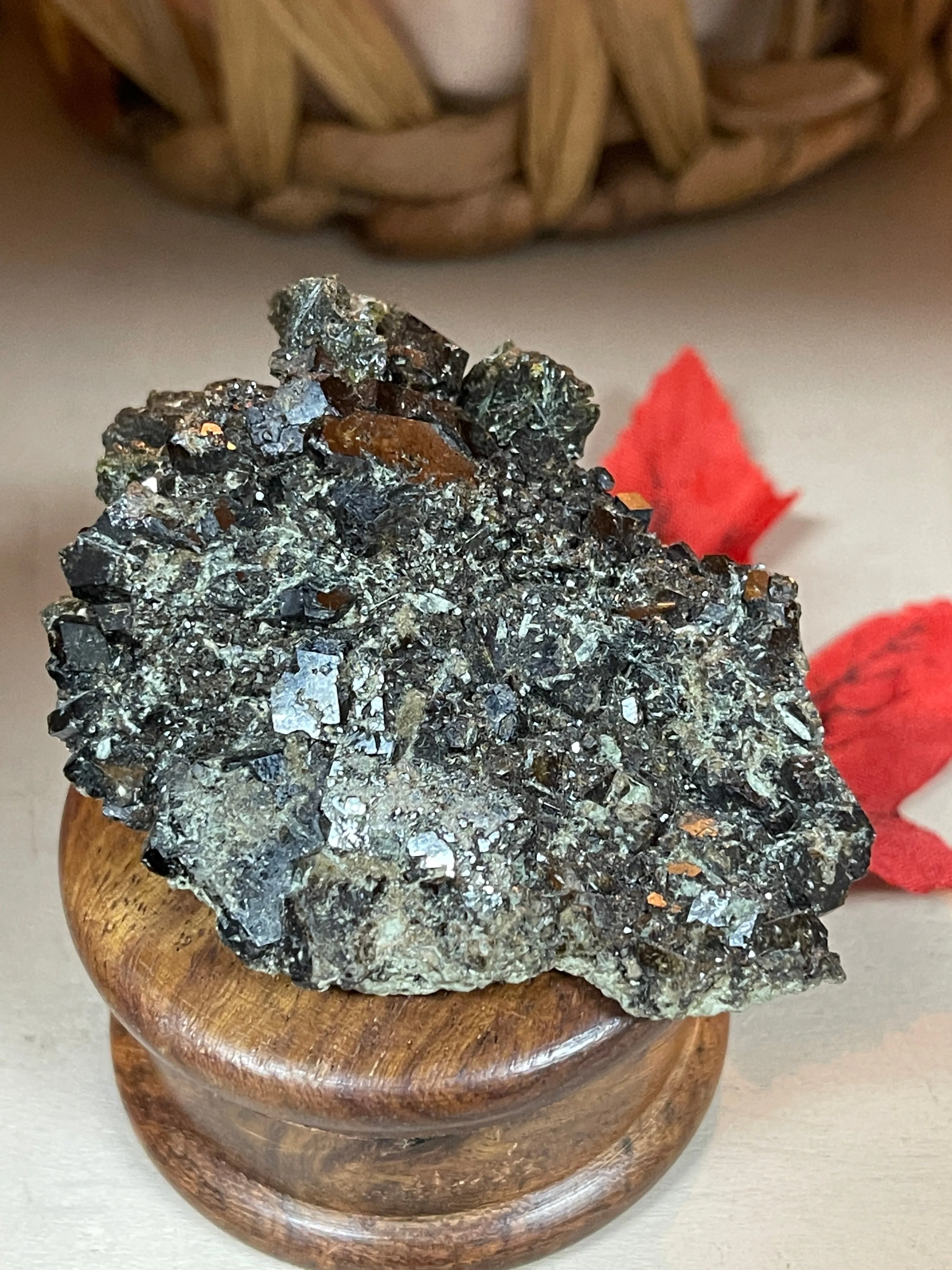 Black Garnet ( Melanite ) Clusters