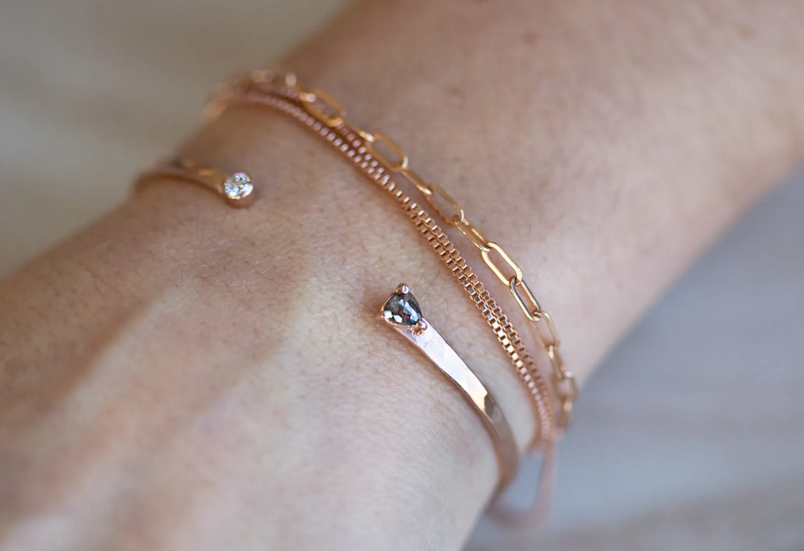 Black   White Diamond Cuff Bracelet