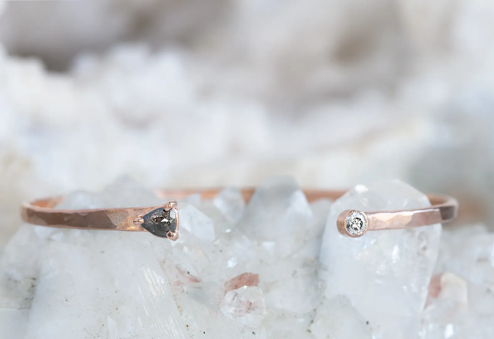 Black   White Diamond Cuff Bracelet