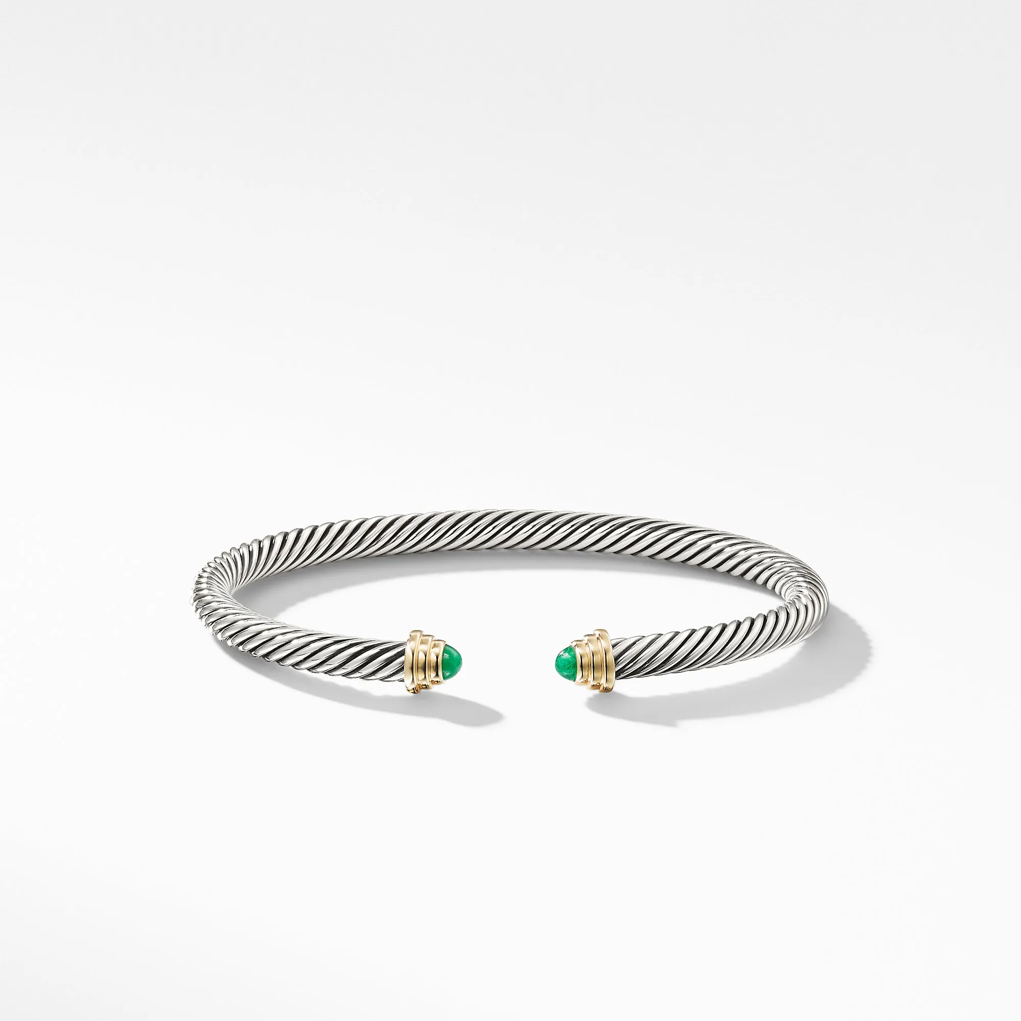 Cable Kids® Birthstone Bracelet with Emerald and 14K Gold, 4mm