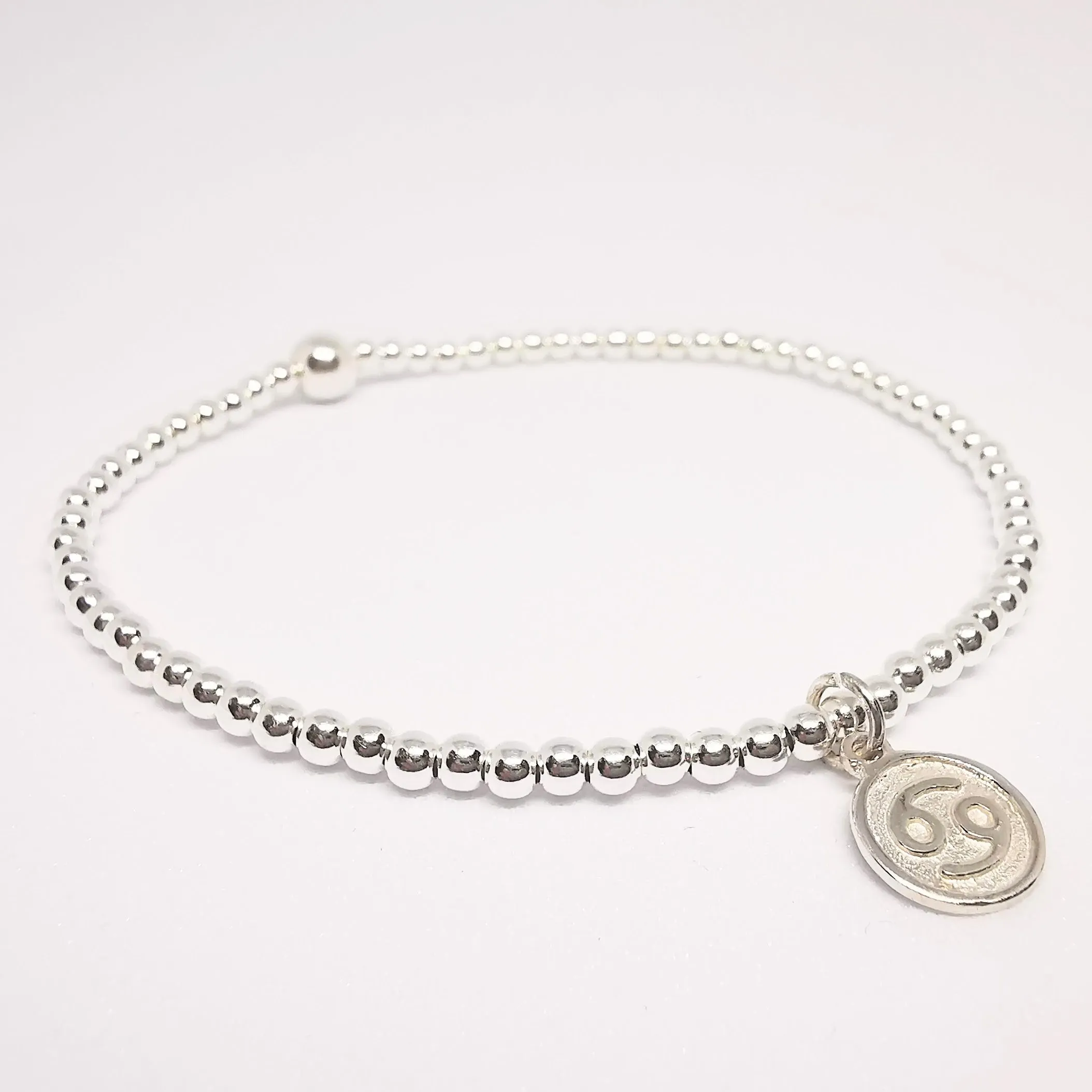 CANCER Zodiac Beaded Bracelet in Sterling Silver