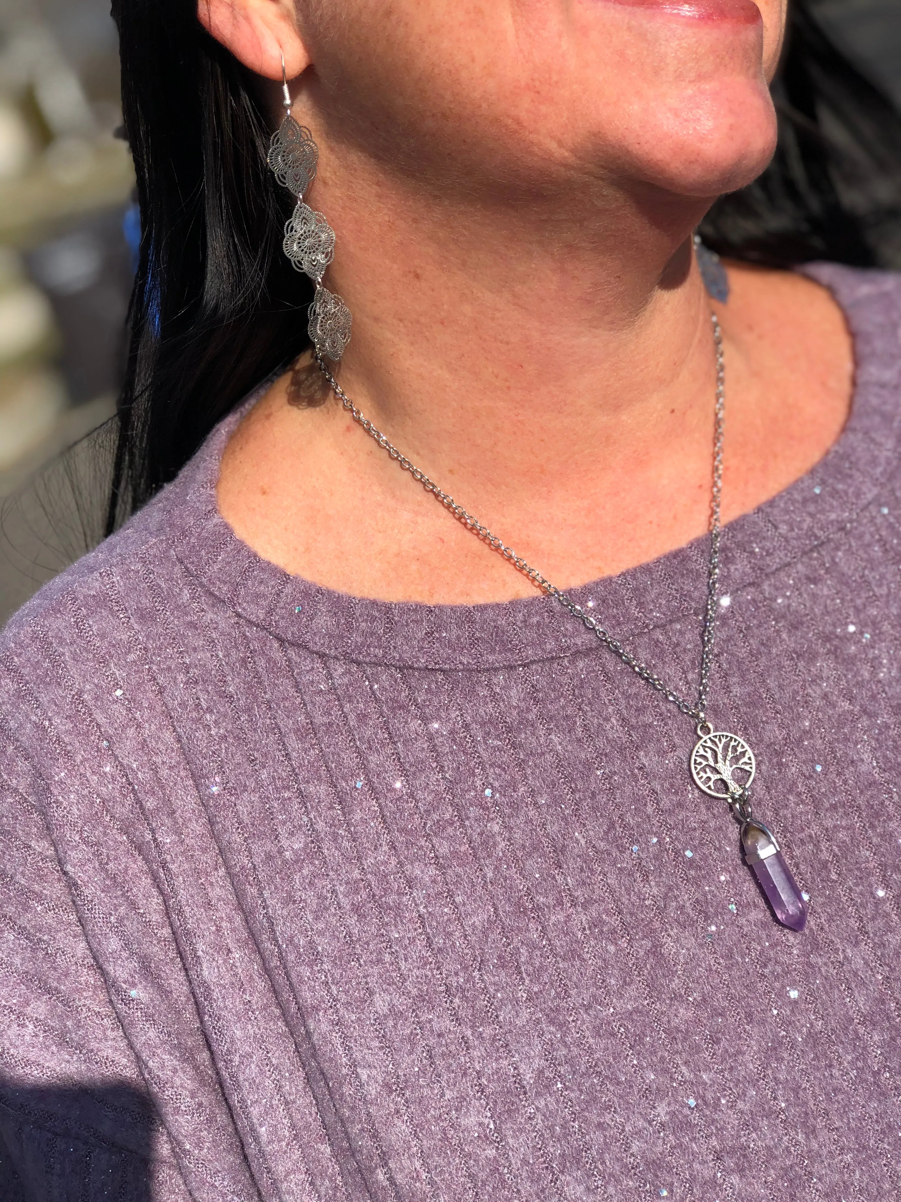 Crystal Gemstone Pendant Necklace