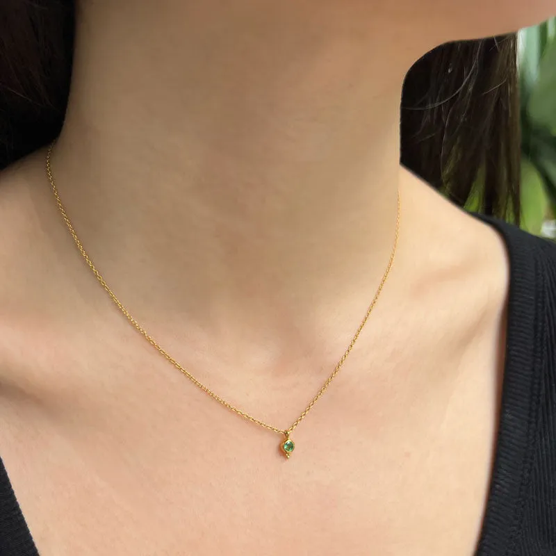 Delphi Necklace, Emerald, Gold