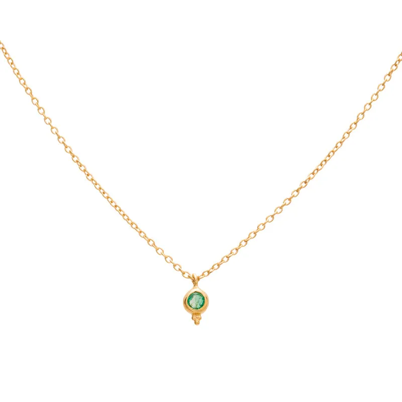 Delphi Necklace, Emerald, Gold