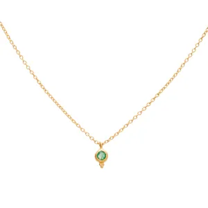 Delphi Necklace, Emerald, Gold