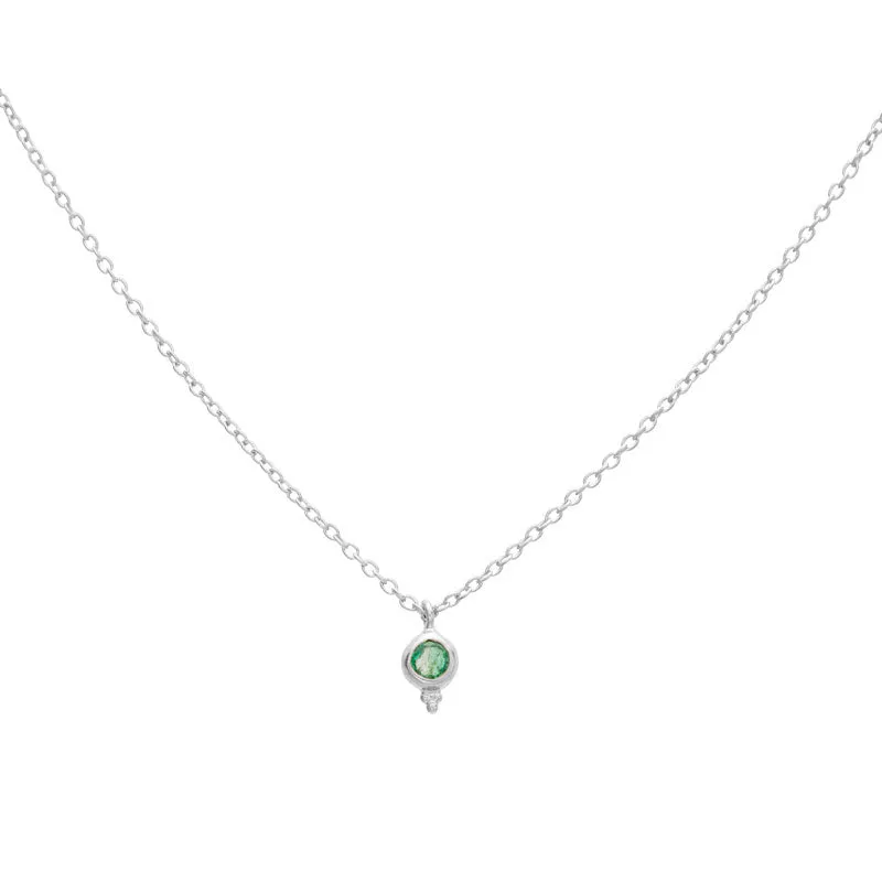 Delphi Necklace, Emerald, Silver