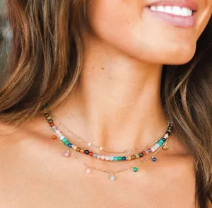 DEWDROP GEMSTONE NECKLACE