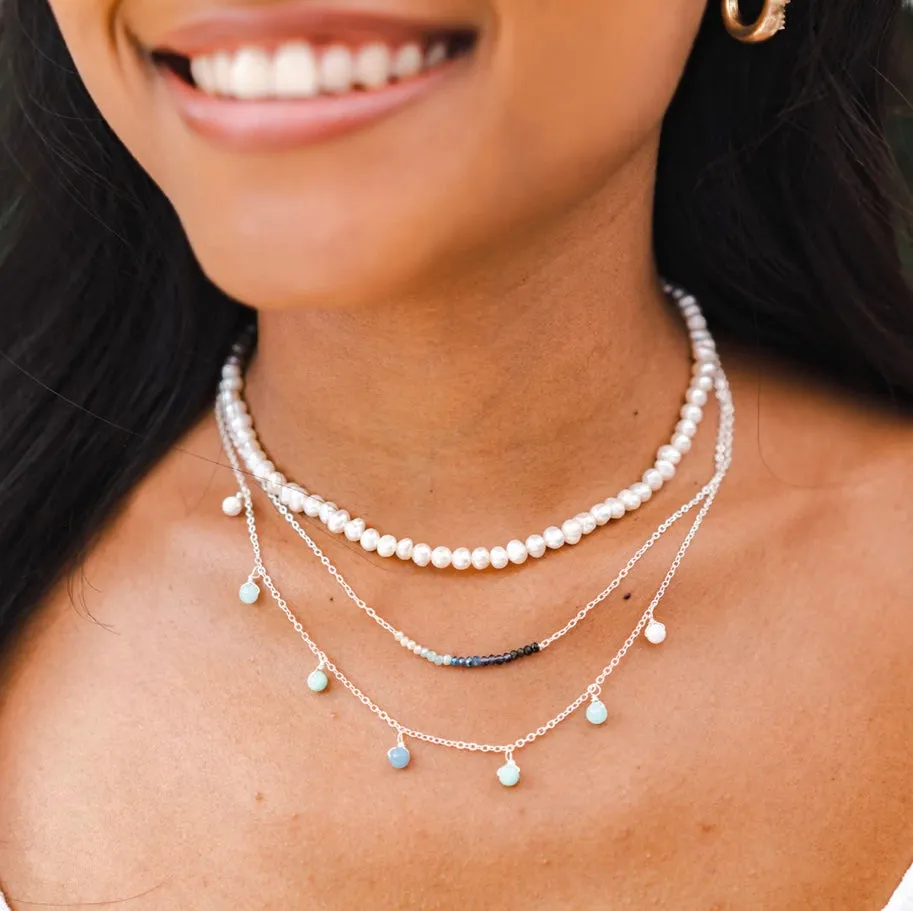 DEWDROP GEMSTONE NECKLACE