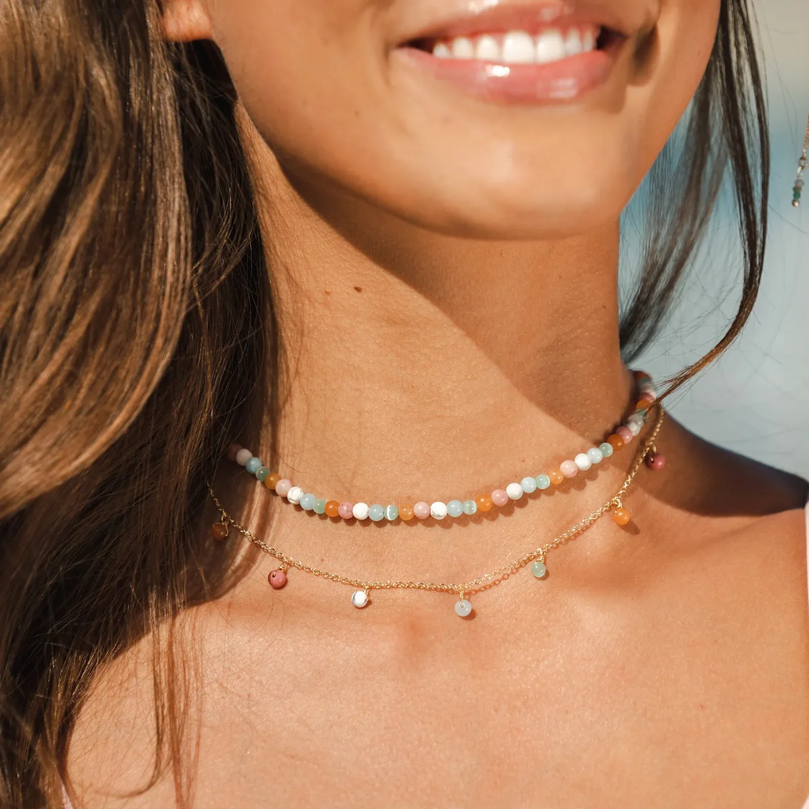 DEWDROP GEMSTONE NECKLACE
