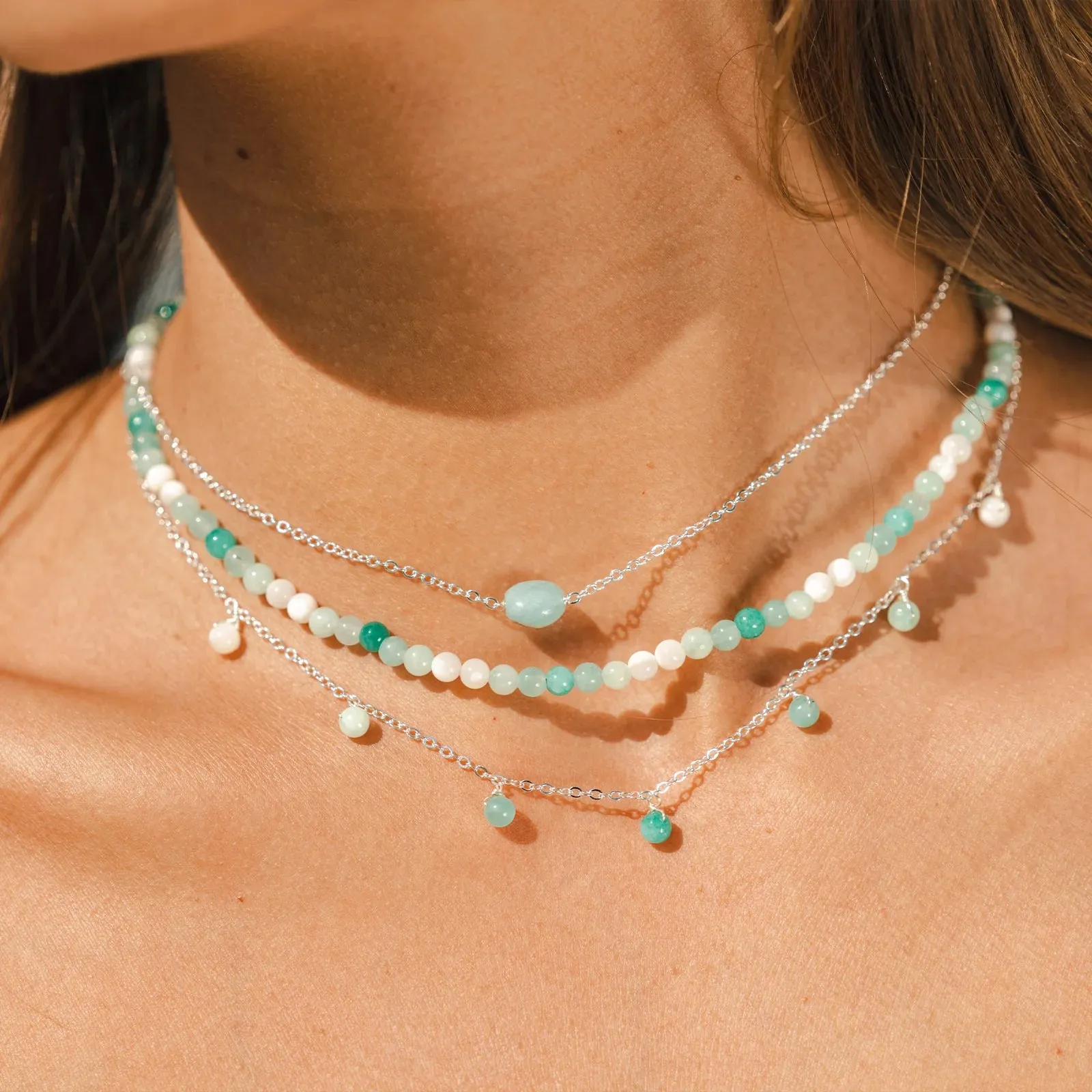 DEWDROP GEMSTONE NECKLACE