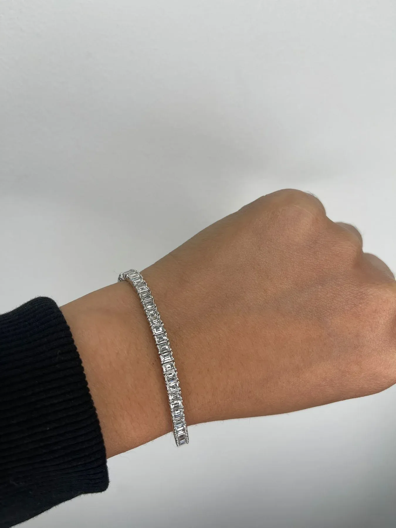 Emerald Cut Diamond 18K Gold Tennis Bracelet