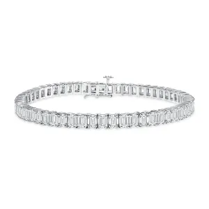 Emerald Cut Diamond 18K Gold Tennis Bracelet