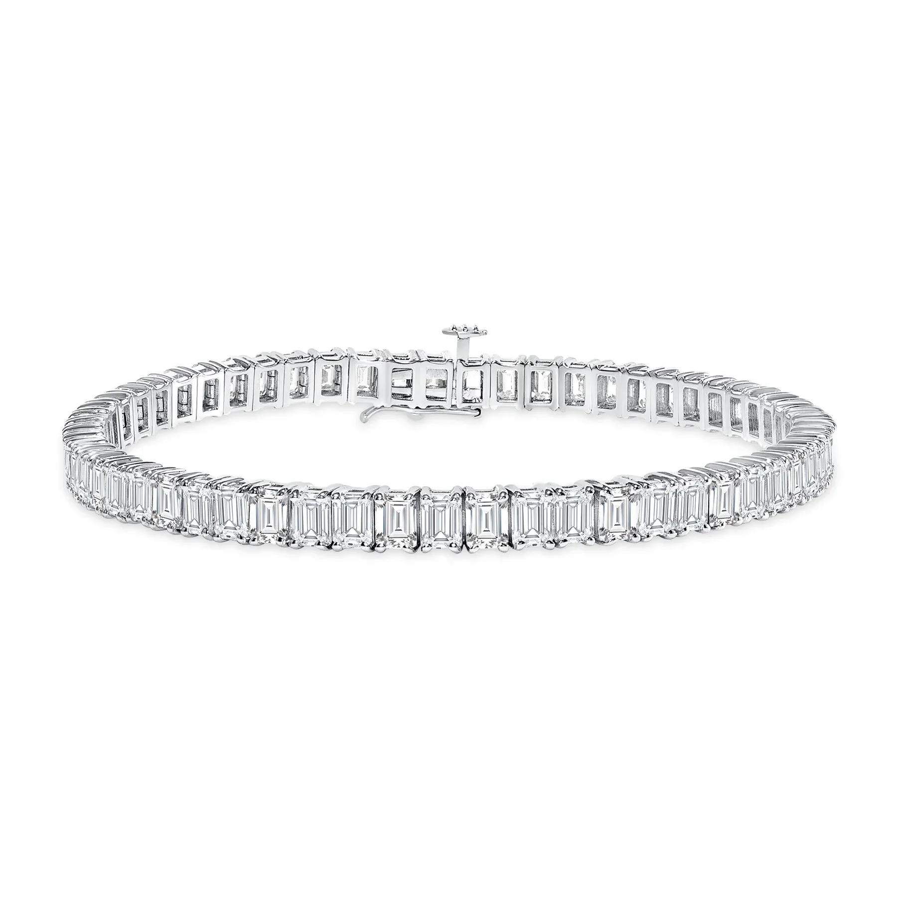 Emerald Cut Diamond 18K Gold Tennis Bracelet