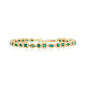 Fancy Shape Bezel Gemstone Tennis Bracelet