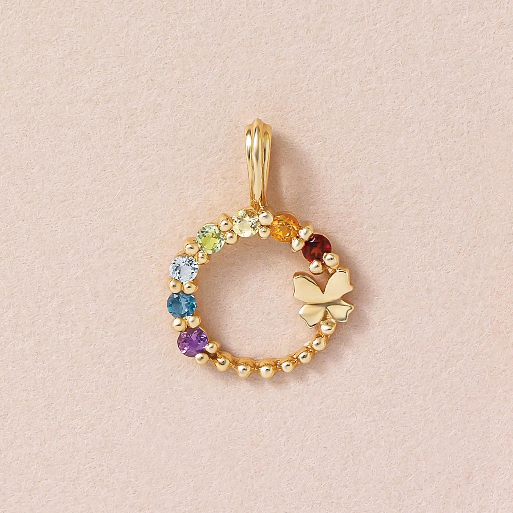 [GARDEN] 10K Rainbow Necklace Charm (Yellow Gold)
