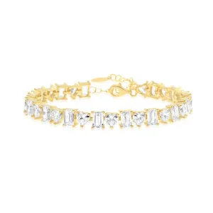Heart and Emerald Shape Tennis Bracelet
