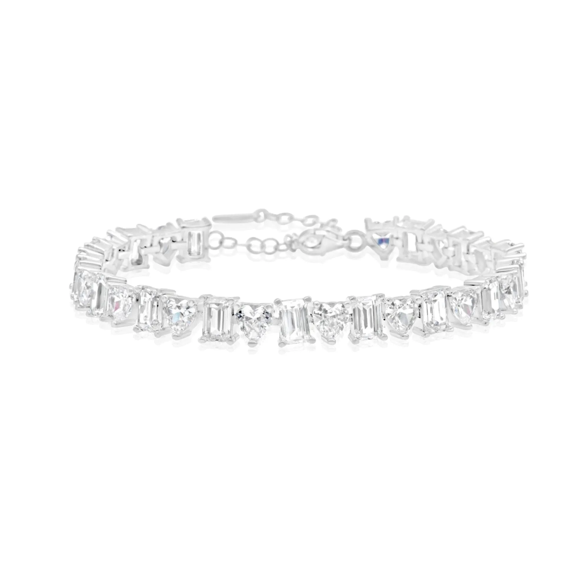 Heart and Emerald Shape Tennis Bracelet