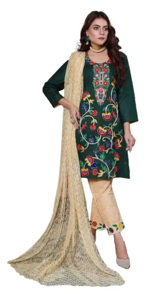 IshDeena Indian Pakistani Women Dresses Ready to Wear Salwar Kameez Cotton Aari Embroidery