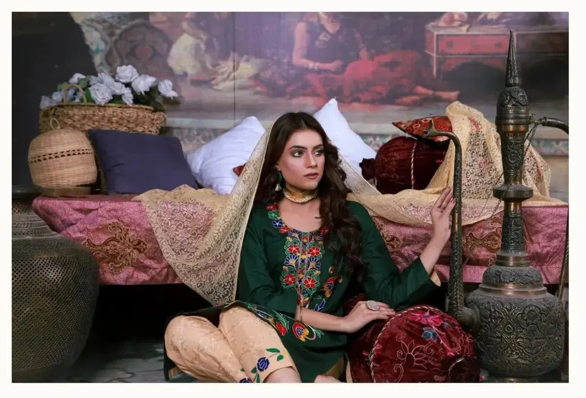 IshDeena Indian Pakistani Women Dresses Ready to Wear Salwar Kameez Cotton Aari Embroidery