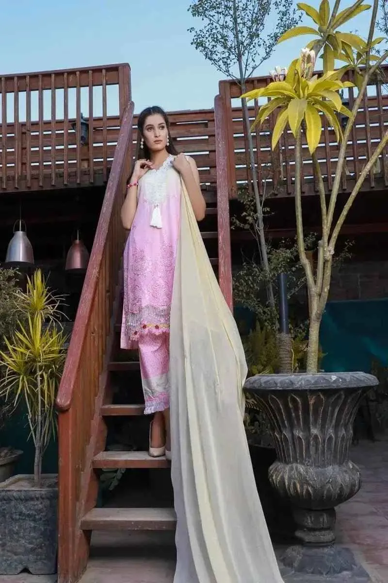 IshDeena Ready to Wear Embroidered Lawn Pakistani Dresses for Women Shalwar, Kameez with Dupatta - Three Piece Set
