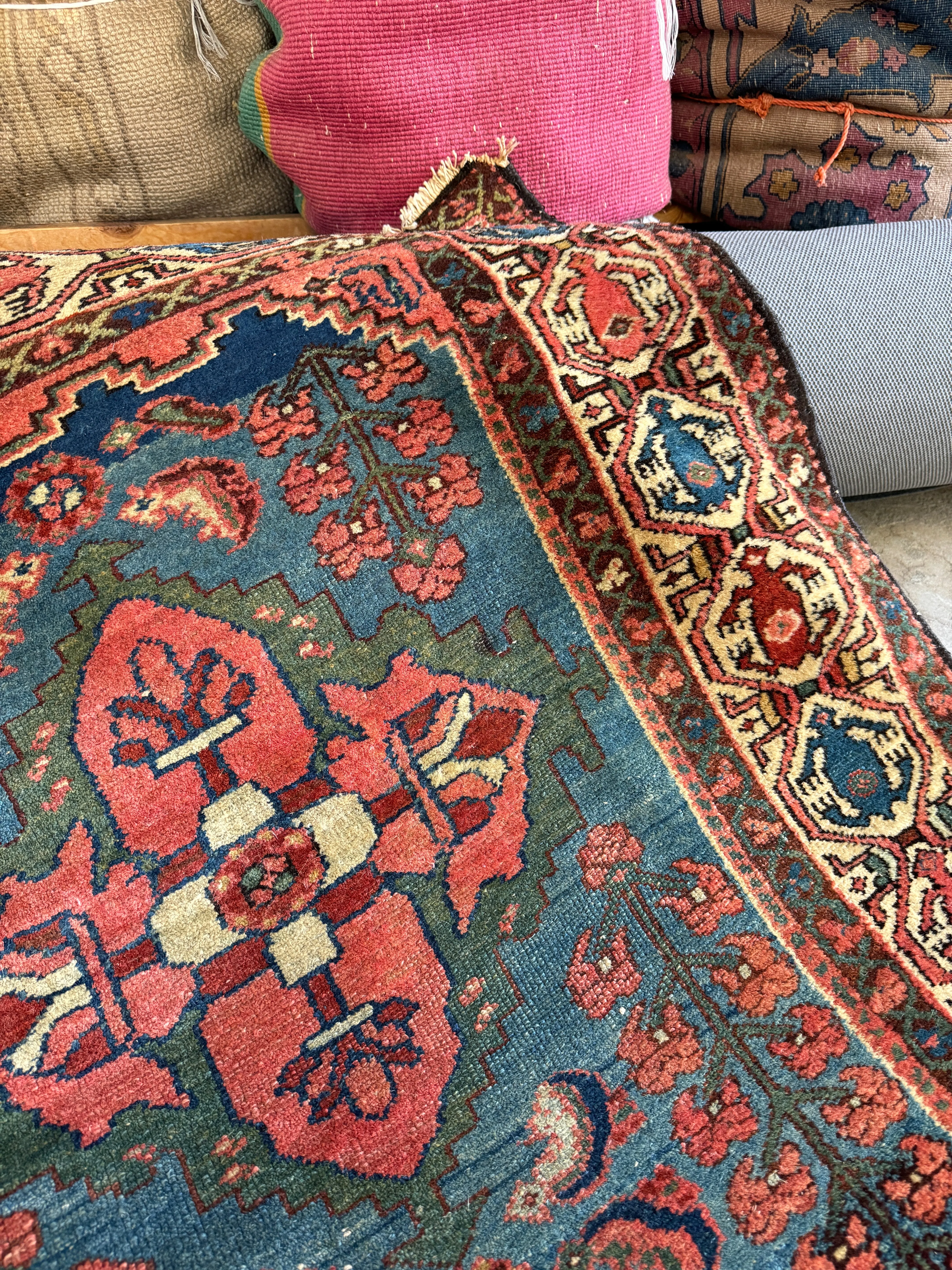 Jewel Toned Vintage Persian Rug / 3'4 x 6'6 Persian Hamadan #3485