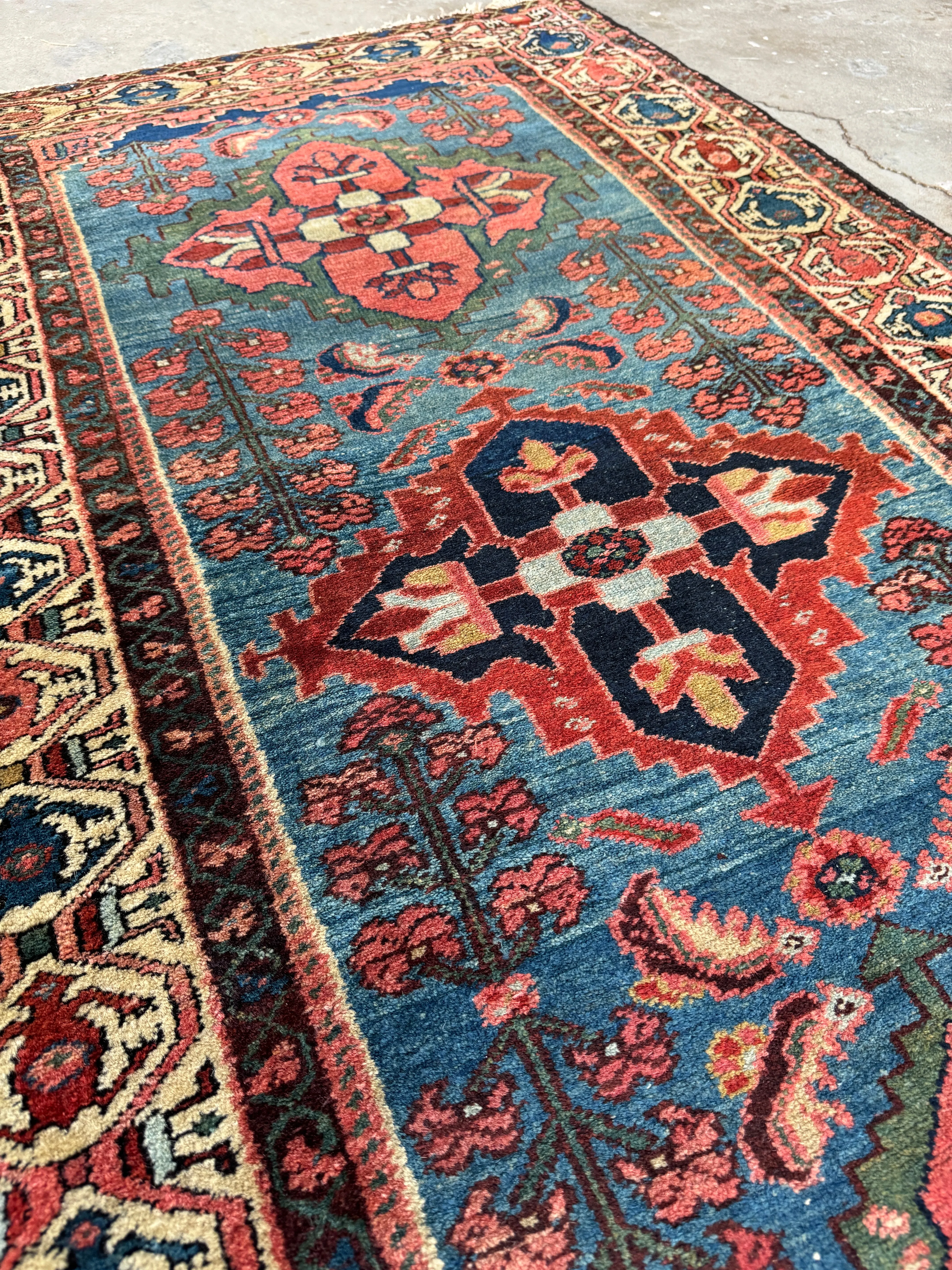 Jewel Toned Vintage Persian Rug / 3'4 x 6'6 Persian Hamadan #3485