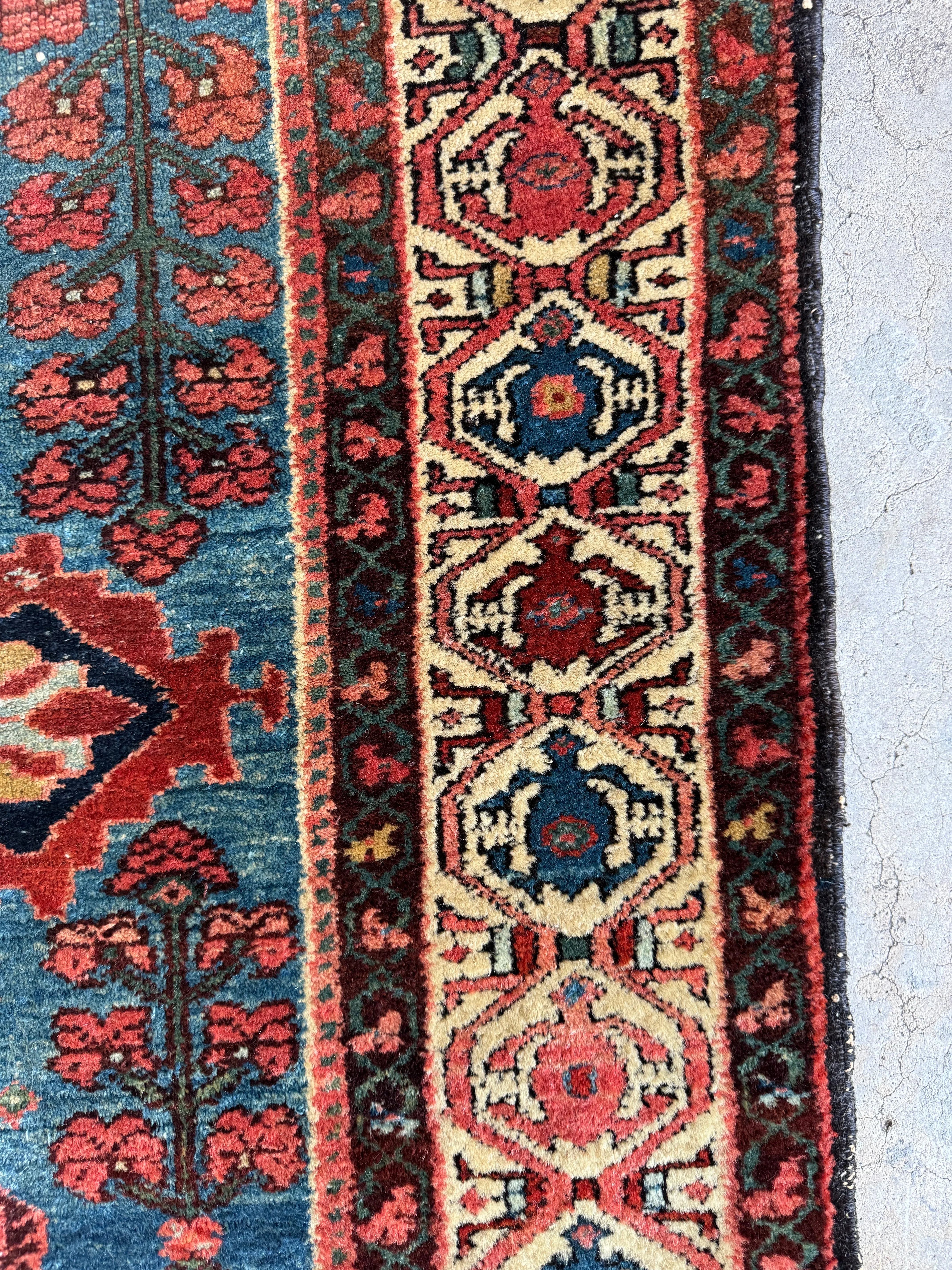 Jewel Toned Vintage Persian Rug / 3'4 x 6'6 Persian Hamadan #3485