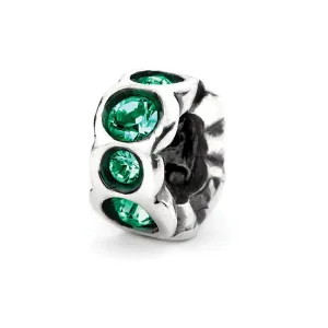 Kelly Green Band, Silver with Crystals