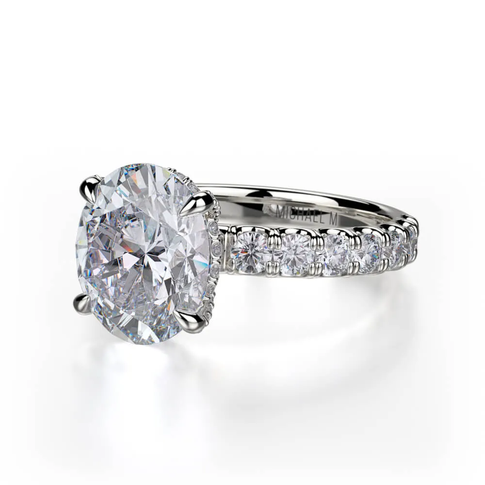 Michael M Crown Oval Center Diamond Engagement Ring R731-3RD