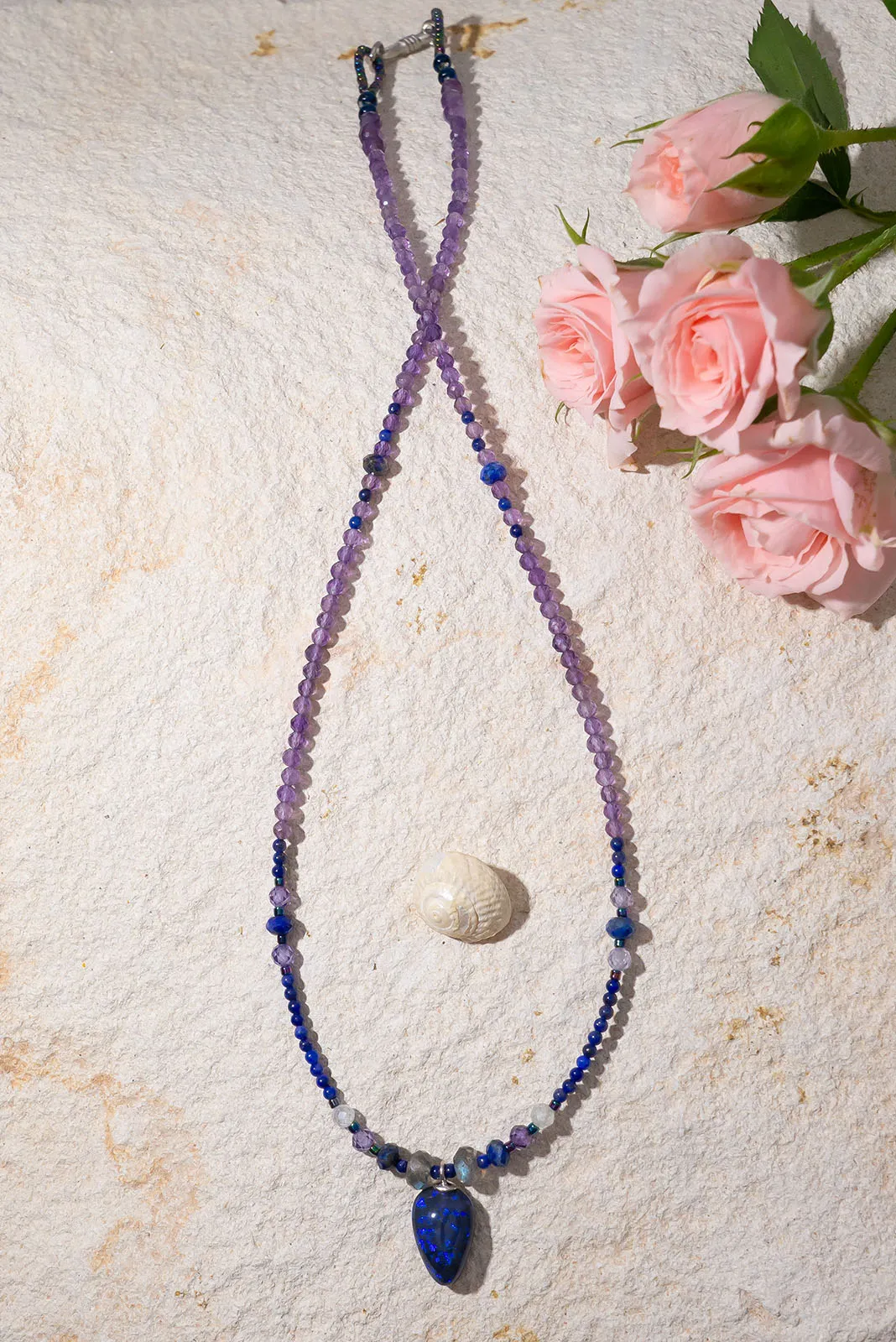 Necklace Australian Opal Indigo Sky