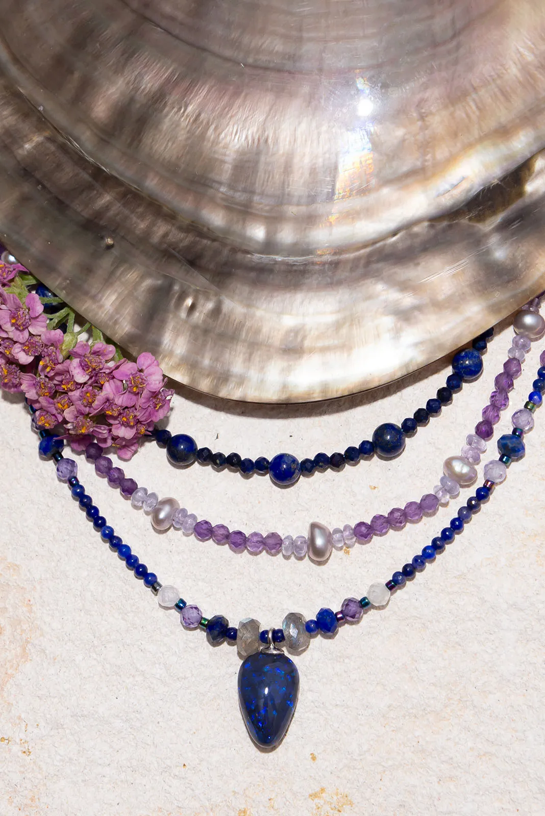 Necklace Australian Opal Indigo Sky